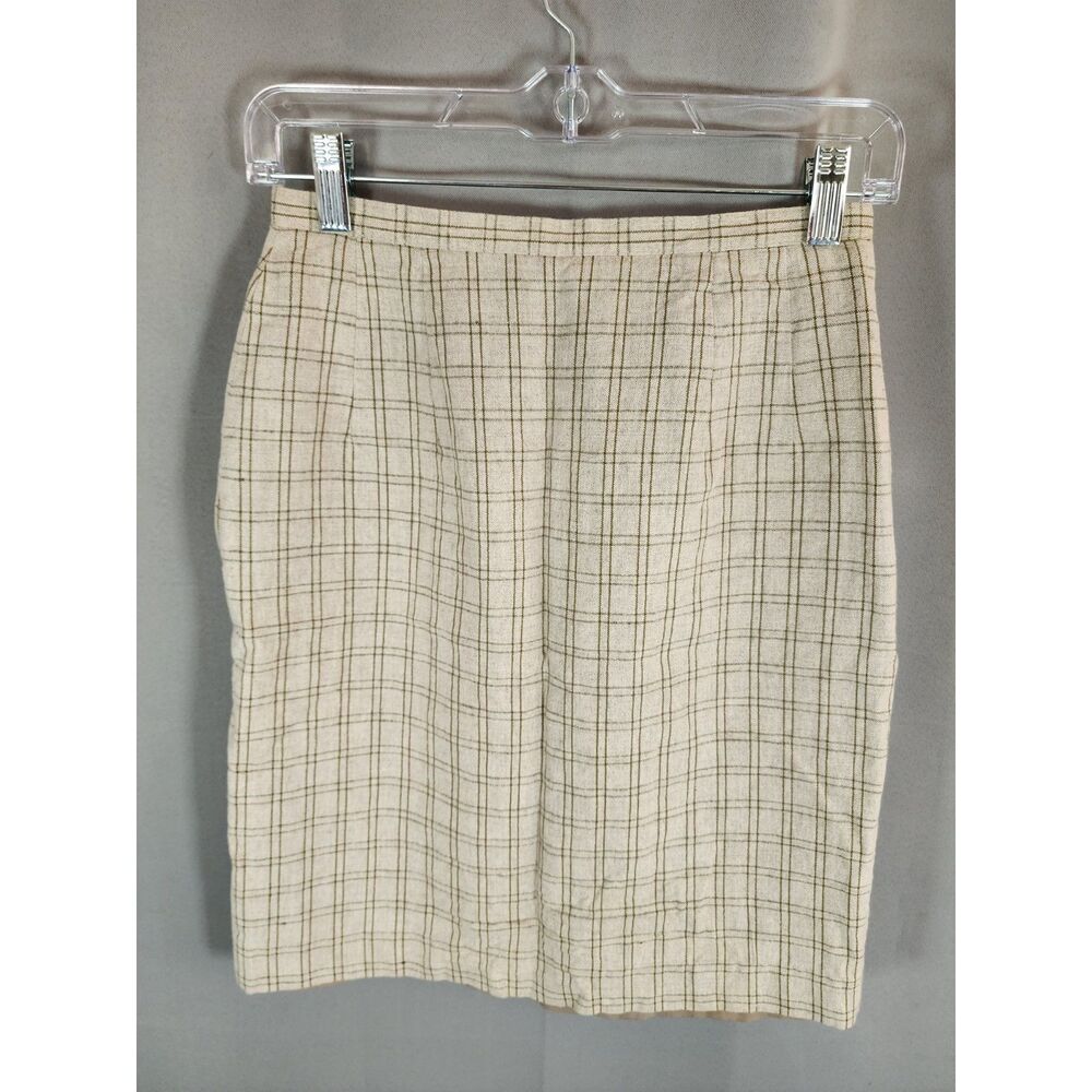 Studio 205 - Checked Beige Pencil Skirt - Classic Workwear